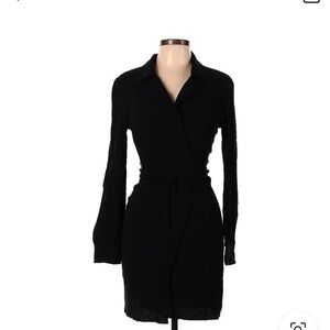 Reformation Black Wrap Dress Medium